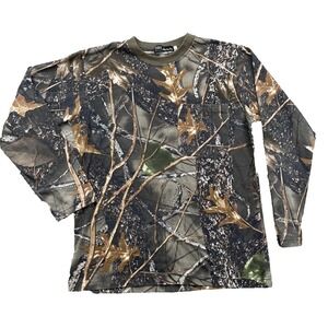 Vintage NFS T-Shirt Mens Small Realtree Camo Hunting Camping Y2K Gorpcore Hiking